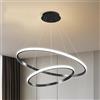 Mengjay Lampadario a LED Creativo Lampada a Sospensione a Onda Lineare Dimmerabile, Industriale Retro Light Lampada a Soffitto,Metallo Moderna Lampadario per Soggiorno Sala Da Pranzo Camera (Nero)