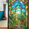 WAZUBC 2 Pezzi Pellicola per Finestre in Vetro Colorato, 45 x 100cm Pellicola Adesiva Statica in PVC Opaca per Privacy su Vetri delle Finestre, Soggiorno, Decorazione Casa Feste (Stile K)