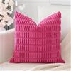 Artscope 1 Pezzi Federe per Cuscini in Velluto a Coste Minimalista Copricuscino Colorato per la Decorazione Domestica Soggiorno Camera da Letto Divano 55x55cm, Rosa Rosso