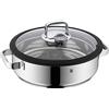 WMF Vitalis Streamer rotondo Ø 28cm circa 5L coperchio in vetro con bordo in silicone e termometro Aroma garblech Cromargan® Acciaio inossidabile lucidato induktionsgeeignet lavabile in lavastoviglie