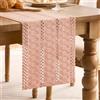 LRartdeco Runner da tavola in stile bohémien, rosa, moderno, macramè, in tessuto bohémien, rustico, decorazione per sala da pranzo, cucina, vacanze, feste, matrimoni, compleanni, 30 x 180 cm