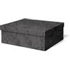ilo - Scatola per Armadio Rigida con Coperchio cm 45x40 H.16 - Contenitore Portaoggetti Decorativo - Rivestimento Texture Materica Effetto Cemento Nero - Riciclabile e Prodotto in Italia