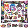 AIBAOBAO 30 Pezzi Anni 80 Photo Booth Hippie con Cornice Gonfiabile per Selfie Retrò Accessori Per Foto Disco, Puntelli per Cabine Fotografiche, Foto Props per Compleanni e Feste Anni '80 Neon Party
