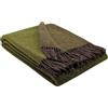 STTS International Coperta in lana vergine, 100% lana vergine, disponibile in diversi colori, 140 x 200 cm, plaid Tirol (marrone-oliva (double face), 140 x 200 cm)