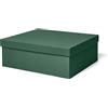 ilo - Scatola per Armadio Rigida con Coperchio cm 45x40 H.16 - Contenitore Portaoggetti Decorativo - Rivestimento in Tessuto Tecnico Verde - Riciclabile e Prodotto in Italia