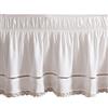 Surwin Gonna da Letto con Pizzo Volant Antipolvere, Elastico Avvolgente Facile da Installare Mantovane Giroletto, Copriletto a Tre Lati in Tessuto per Decorazione Domestica (120x200x38cm,Bianco)