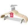 COM-FORT HOUSE Appendini in velluto con mollette beige Pack 12 COM-FORT HOUSE | Mollette regolabili, velluto antiscivolo, gancio girevole a 360°, alta resistenza