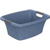 Rotho Flowers Cestino per il bucato 25l, Plastica (PP) senza BPA, blu, 25l (50.5 x 38.3 x 21.8 cm)