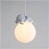 SANGPAO Lampada a sospensione a sfera bianca nordica per camera da letto per bambini Magazzino Stampa 3D Lampada a sospensione a soffitto a forma di luna Piccola illuminazione carina Lampadario per ra