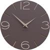 CalleaDesign Orologio da Parete Smile - Handmade in Italy, Silenzioso, Design Moderno, 30 cm - Elegante in Legno, Meccanismo Tedesco - Colore Cioccolato