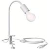 ledscom.de Lampada a pinza LELE con collo d'oca, bianca, incl. lampada E27, classe di efficienza energetica A, smerigliata (bianco caldo, 4W, 935lm)