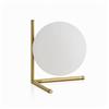 OISE ART STORE Trade Shop - Lampada Comodino Minimalista Lume Decorativo in Metallo Bronzo Sfera Vetro G9 D34
