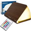 BONNYCO Lampada Libro Led Pieghevole in Legno con Telecomando 16 Colori e Timer. Lampada Libro Decorazioni Casa, Camera da Letto e Ufficio. Idea Regalo Originale, Donna, Uomo per Compleanno Natale
