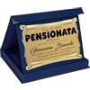 Printerland Targa Regalo PENSIONE Pensionamento Personalizzata con Astuccio in Velluto Blu, Rosso o Nero Targhe Regali Feste Festa Personalizzato (BLU, 2)