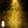 Micacorn LED Stringa Luci, 2M×10 Striscia Luci Stringa, Alimentate a Batteria 200 LEDs Impermeabili Luci a Cascata 8 Modalità Fascio di Luce con Telecomando per Festa Matrimonio Natale Decorazione