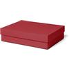 ilo - Scatola per Armadio Rigida con Coperchio cm 35x27 H.8,5 - Contenitore Portaoggetti Decorativo - Rivestimento in Tessuto Tecnico Rosso - Riciclabile e Prodotto in Italia
