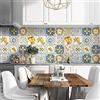 RE-COVERTILES - Adesivi Piastrelle Cucina Bagno Mattonelle adesive in PVC Impermeabili Antigraffio Stickers Decorazione Parete Cementine Peel and Stick - Modello 36 Pz 10x10 cm PS00221 Made in Italy
