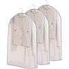DOUZIO 3 Pezzi Custodie per Abiti Di Grande Capacità, Traspiranti, In Organza Traslucida, Copriabiti Da Armadio, Copri Abiti Lunghi, Antipolvere, Per Pellicce, Piumini E C(Size:Wide-90cm/35.4in,Color:Viola)