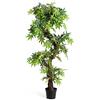 COSTWAY Pianta Finta da Interno ed Esterno, Albero Artificiale in Legno e Plastica, Pianta Artificiale per Salotto, Camera da Letto e Balcon, 160 x 19 x 19 cm