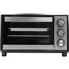 BEHOME Forno Elettrico Ventilato 38L da tavolo, Temperatura fino a 230°, Timer 60 min, Forno elettrico da tavolo con griglia, teglia e sollevatore griglia inclusi, antiaderente, doppio vetro