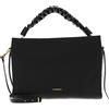 Coccinelle Pelle borsetta borsa a tracolla Boheme Grana Double Hand Bag Noir/Brule nero