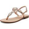 QUEEN HELENA Infradito con Strass Sandali Gioiello Donna Y7003 (Oro, Sistema Taglie Calzature EU, Adulto, Donna, Numero, Media, 35)