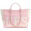 GUESS Borsa Mare da Donna, Rosa, 100% Poliestere, 50x31x18 cm, con Doppio Manico e Tracolla a Catena