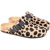 Bioline 1900C Sabot Casual Donna Pelle Beige Nero Suola Gomma