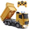 fisca Autocarro radiocomandato, 7 canali, 2,4 GHz, completamente funzionante, RC Dump Truck,1/24 RC veicolo da costruzione giocattolo con luce e suono regali per ragazzi e ragazze