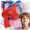 Festicy Set di 2 pistole per bolle di sapone, rosso e blu, con liquido per bolle di sapone, luce LED, per bambini e adulti, regalo di compleanno per bambini