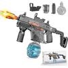 JONRRYIN Pistola ad Acqua Elettrica Automatica con Luci LED, Fucile ad Acqua Autocaricante Capacità 450ml, Portata 8m per Adulti e Bambini Piscina Spiaggia Giardino Feste Estive (Nero)