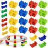 Puasok Set da 28 Connettori per Trenino in Legno - Accessori Compatibili BRIO, IKEA LILLABO & Janod, Adattatori ed Estensioni Binari per Bambini dai 3 Anni