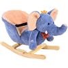 HOMCOM Cavallo a Dondolo in Legno Elefante per i Bambini 60x33x45cm
