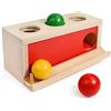 Zuxbolf Scatola di Permanenza per Oggetti,Scatola a Goccia Permanenza Palla,Giochi Montessori in Legno per Bambini,Giocattoli Colorati per Cassetti in Legno per Neonati Bambini Piccoli