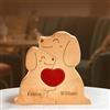 Smile lab Puzzle Personalizzato in Legno Famiglia Festa Della Mamma Idee Regalo Puzzle con Nomi Regalo Donna Uomo Compleanno Natale Anniversario Decorazioni Casa (Cucciolo)