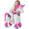 PonyCycle Unicorno Cavalcabile per Bambini 3-4 Anni, Unicorno di Peluche Rosa con Suoni, Modello Y, Unicorno Cavalcabile su Ruote, Regalo di Natale per Bambini da Usare in Casa e all'Aperto - Y352