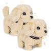 DAOUZL Cane Giocattolo Interattivo, 2 Cagnolini Elettronici che Camminano, Abbaino e Scuotono la Coda - Peluche Cane Realistico con Funzioni e Suoni - Idea Regalo per Bambini di 2 3 4 5 6 Anni