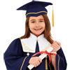 Generico Toga Bambino,Toghe Per Diplomi Bambini,Set Toga E Tocco Per Bambini 2-16 Costume Da Laureato Con Stola Cappello E Nappina Abito Diploma Asilo Scuola Materna Primaria Kit Completo Graduazione