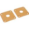 Banworks Plastic Guitar Jack Plate Square Curved Output Jackplates Cover per chitarre elettriche Gibson Epiphone Epi LP Les Paul Confezione da 2 JT/CKDP-02 Marrone Crema