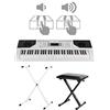 FunKey 61 Edition Touch Keyboard Set - 61 tasti - Touch Response - 300 suoni & 300 ritmi - accompagnamento automatico e funzioni di apprendimento - incl. supporto a X e sgabello - bianco