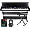 FunKey DP-88 II Pianoforte digitale nero Set con panca economy, cuffie e guida (tedesco)