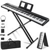 LEADZM Pianoforte Digitale Pieghevole a 88 Tasti, Tastiera Semi-Pesato, Pianoforte Elettronica con Doppia Modalità Bluetooth, 1000 Ritmi, 1000 Toni e 50 Demo per Principianti (Nero, + Supporto)