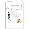 Afie 69-4509 Biglietto Belle Mademoiselle Miss Parisienne alla moda Torre Eiffel Croissant Caffè Clichés Eleganza Francese Illustrazione per Ragazza Donna - Con Busta Formato 12 x 17 cm - Fabbricazione