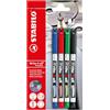 STABILO Write-4-all - Marcatore - Tratto Fine (0,4 mm) - Pack da 4 - Colori assortiti