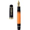 erofa Majohn P139 Piston Fountain Pen Flex Nib with Box, Orange Black Acrylic Flexible Writing Pen Set