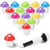 Boerni 15 mini penne a sfera telescopiche a forma di fungo, multicolore stile cartone animato, 0,7 mm, penna a sfera retrattile, scrittura liscia, regalo per bambini, studenti, scuola, ufficio, feste