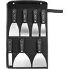 QWORK Set di 7 raschietti in acciaio inox per carta da parati e pittura, 2,5 cm/3,8 cm/5,1 cm/6,3 cm/7,6 cm/10,2 cm/12,7 cm, con manici ergonomici e custodia pieghevole