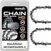 Mamuth Wild Nature 2 catene per motosega, 45 cm, 1,3 mm, 62 TG, per MacAllister MCSWP2400S-2