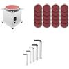 LLOOPK Levigatrice elettrica, Mini levigatrice a disco da banco Rullo abrasivo Affilabordi elettrico 7 Rettificatrice autoadesiva a velocità variabile(Set 4)