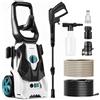 Yofidra Idropulitrice ad alta pressione, con lancia a schiuma e pistola ad acqua, pressione 100 bar, 1200 W, tubo da 5 m, per auto, casa e giardino, pressione elettrica